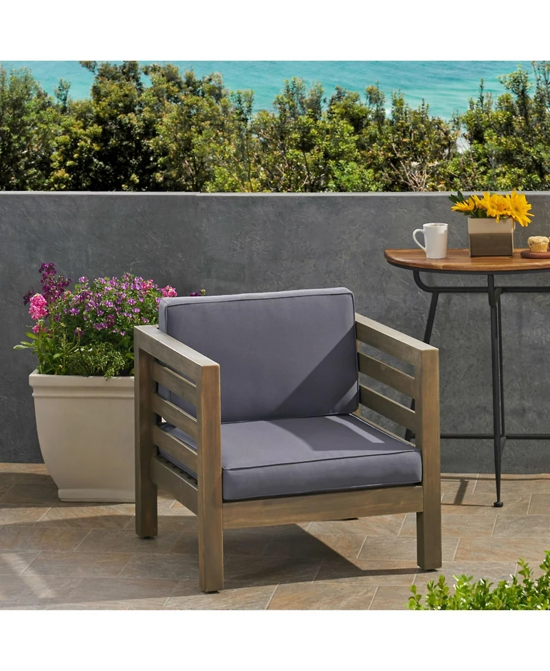 Streamdale Furniture Acacia Club Chair with Water-Resistant Cushions