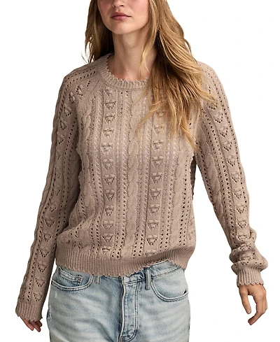 Lucky Brand Women's Pointelle Crewneck Sweater