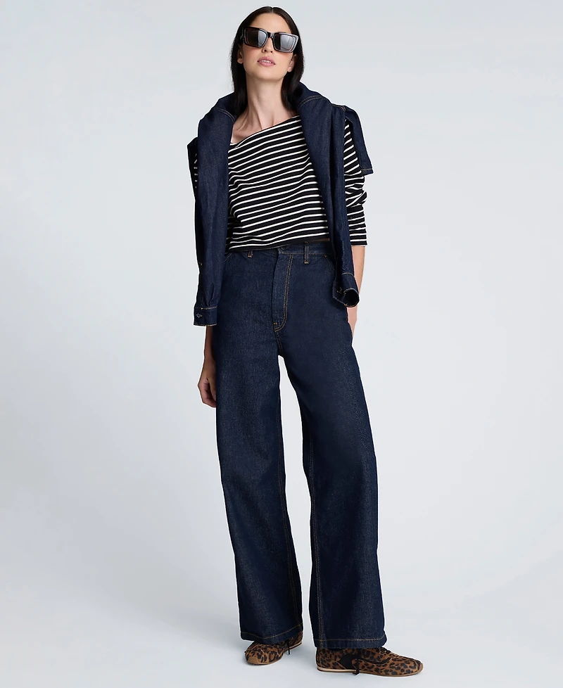 Kenneth Cole Women's Striped Cropped Top