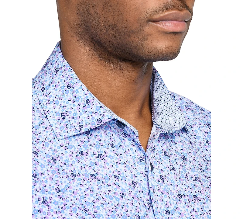 ConStruct Men's Floral-Print Dress Shirt
