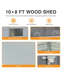 Streamdale Furniture 8x10FT Iron-Wood Tool Shed - Nature & Function