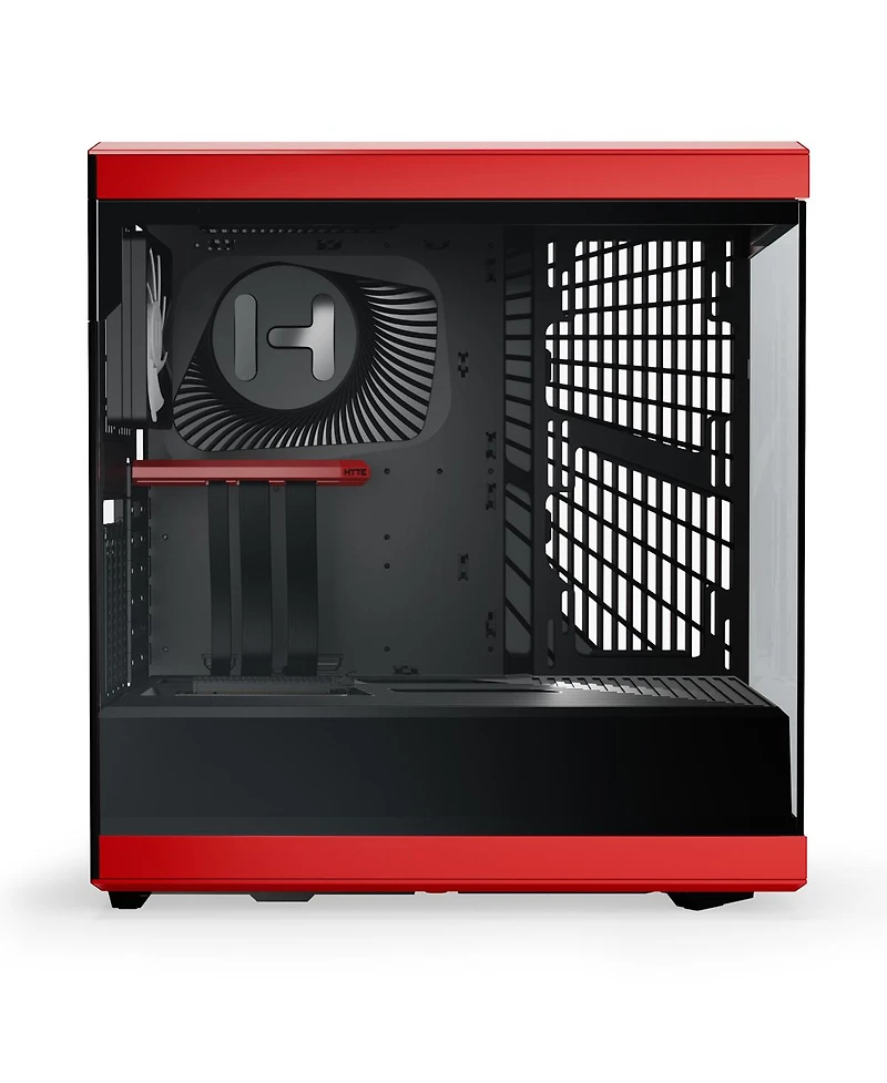 Hyte Y40 S-Tier Aesthetic Panoramic Tempered Glass Atx Mid-Tower Gaming Computer Case, Red