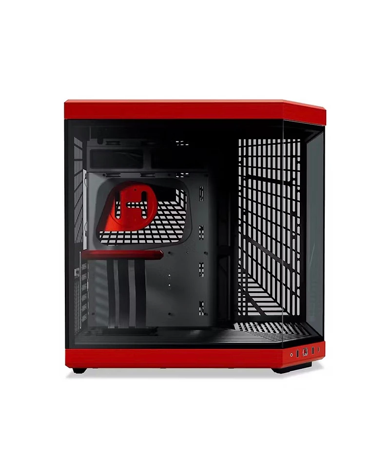 Hyte Y70 Dual Chamber Modern Aesthetic Panoramic Tempered Glass Eatx Mid-Tower Computer Case, Red