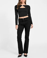 Guess Women's Long-Sleeve Milena Front Bow Top