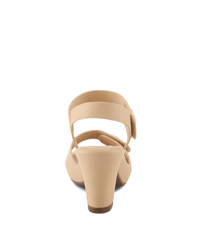 Patrizia Women's Dade Metallic Button Platform Sandals with Adjustable Straps