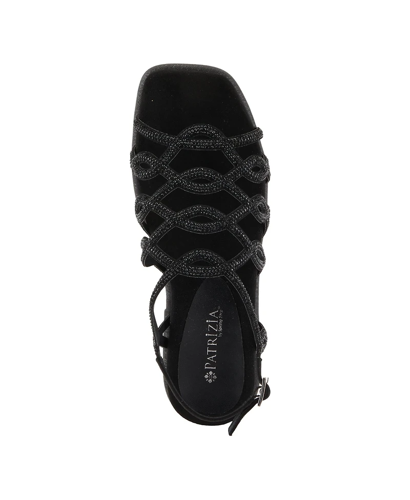 Patrizia Women's Glamgloss Rhinestone Interwoven Strap Flat Sandals