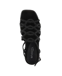 Patrizia Women's Glamgloss Rhinestone Interwoven Strap Flat Sandals