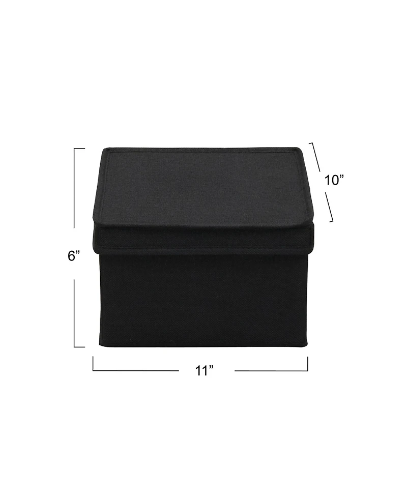 Household Essentials Medium Fabric Storage Bins, Set of 2, Luxe Black Fabric