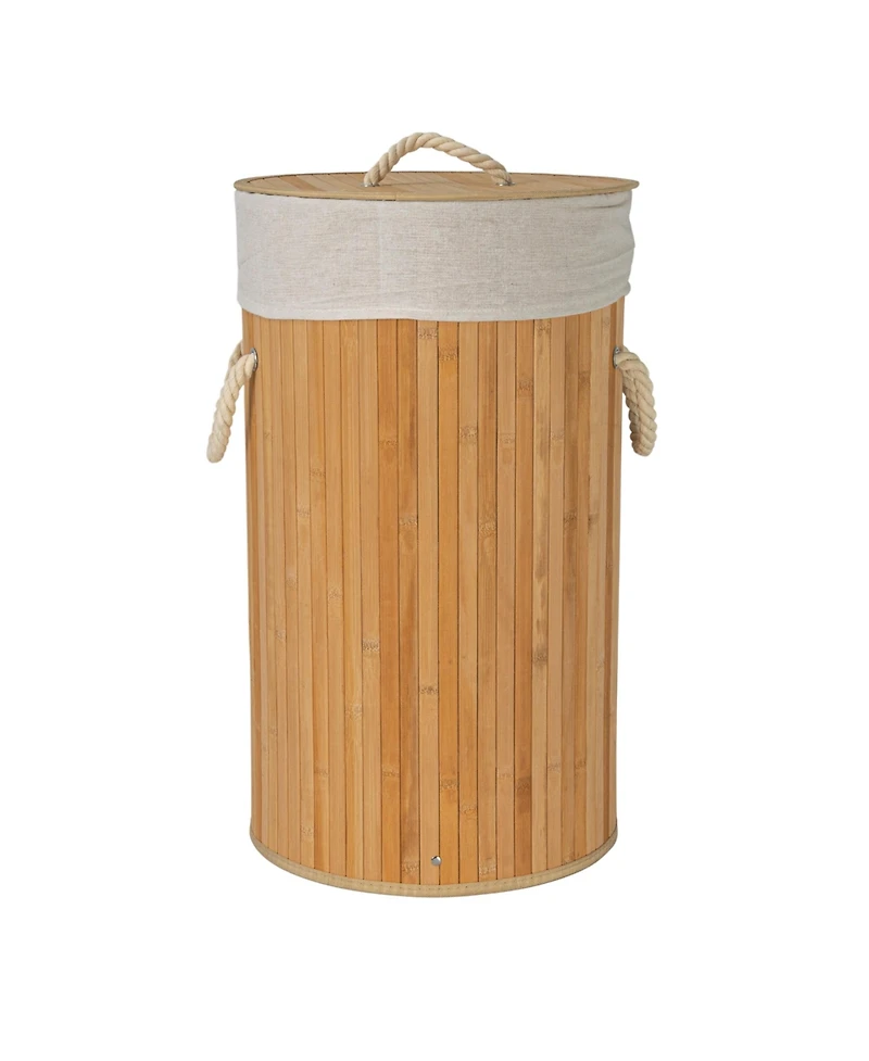 Household Essentials Bamboo Laundry Hamper with Rope Handles, 15-Gallons, Natural