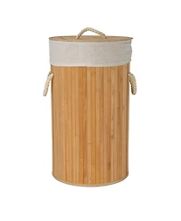 Household Essentials Bamboo Laundry Hamper with Rope Handles, 15-Gallons, Natural