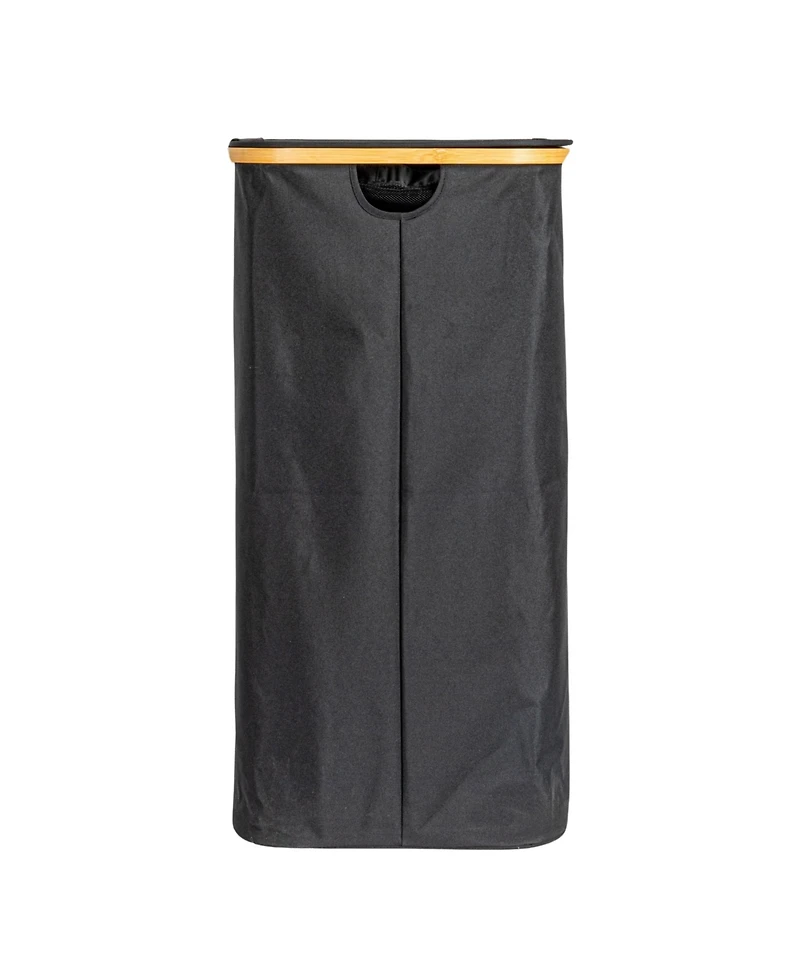 Household Essentials Sleek Laundry Hamper with Dual Mesh Liners and Lid, Black