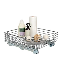 Household Essentials Glidez 20" W Steel Pull-Out Storage Organizer, 1-Tier Design, Chrome