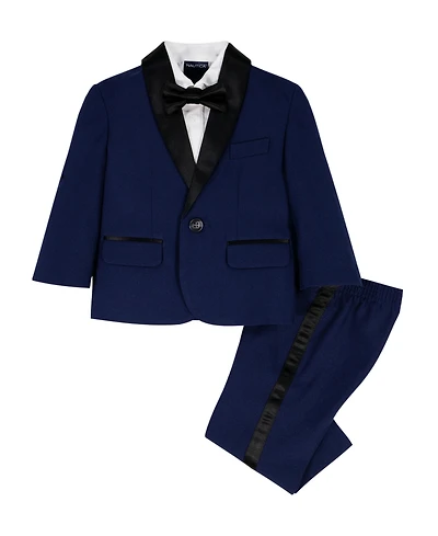 Nautica Baby Boys 4-Piece Shirt, Tuxedo Jacket, Tie and Dress Pants Set