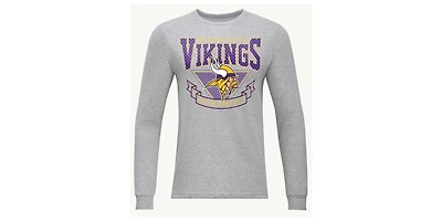 Champion Men's Heather Gray Minnesota Vikings Seal Long Sleeve T-Shirt
