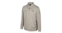 Colosseum Men's Oatmeal West Virginia Mountaineers Operation Hat Trick Battalion Quarter-Zip Pullover Sweatshirt