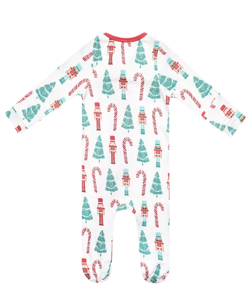 Copper Pearl Baby Boys' and Girls' Nicholas Printed Zip-Up Footed Pajamas