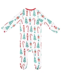 Copper Pearl Baby Boys' and Girls' Nicholas Printed Zip-Up Footed Pajamas