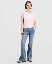 Ultra Flirt Juniors' Boat-Neck Cap-Sleeve Sweater