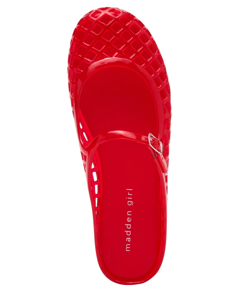 Madden Girl Women's Safron Caged Jelly Mary-Jane Slip-On Flats
