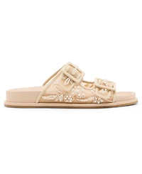 Madden Girl Women's Petunia Floral Mesh Footbed Round Toe Sandals