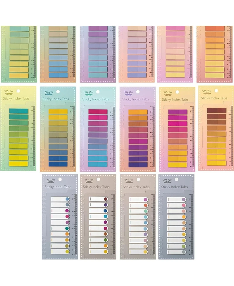 Mr. Pen Sticky Tabs, 3200 Pcs, Colorful Book Tabs, Transparent Sticky