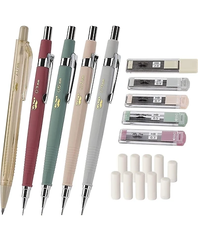Mr. Pen Mechanical Pencil Set with Leads and Eraser Refills, 5 Sizes