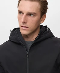 Mango Men's Water-Repellent Hooded Parka
