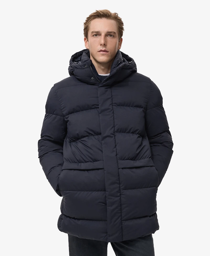 Mango Men's Water-Repellent Hood Puffer Coat