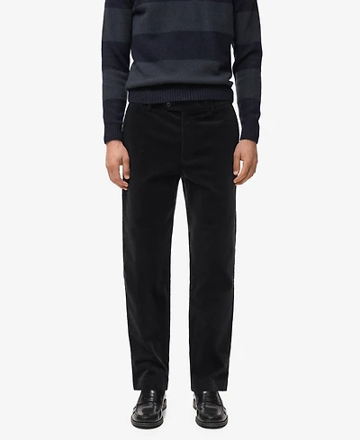 Mango Men's Regular Fit Corduroy Cotton Pants