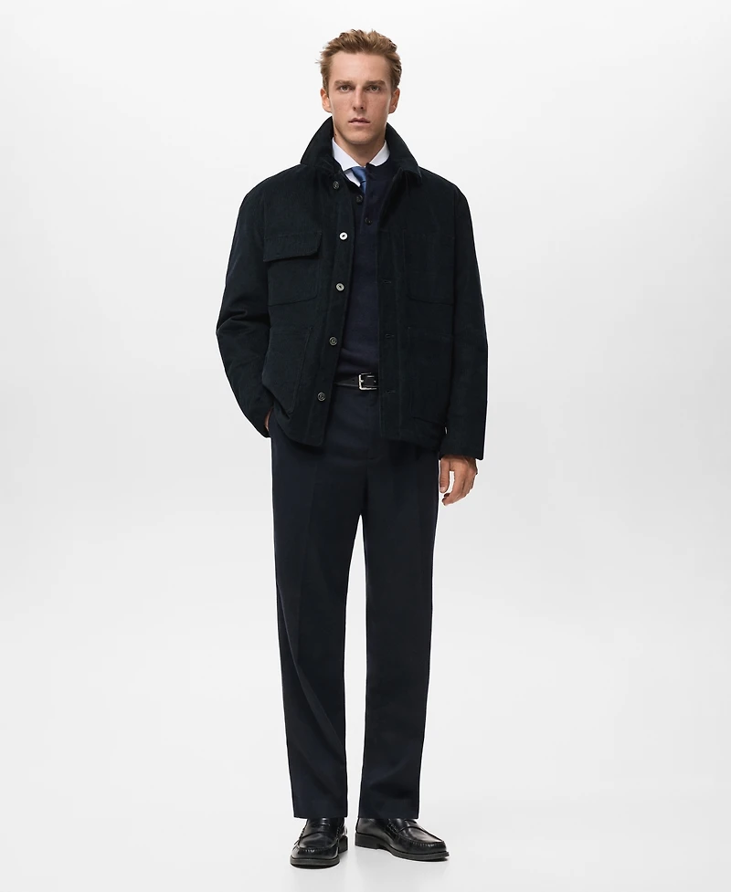 Mango Men's Pockets Corduroy Jacket