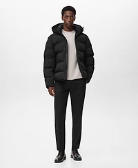 Mango Men's Waterproof Hood Puffer Coat