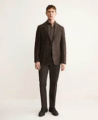 Mango Men's Slim-Fit Micro-Check Wool-Blend Jacket