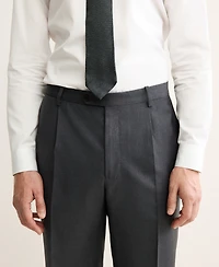 Mango Men's Italian Virgin Wool Flannel Suit Pants