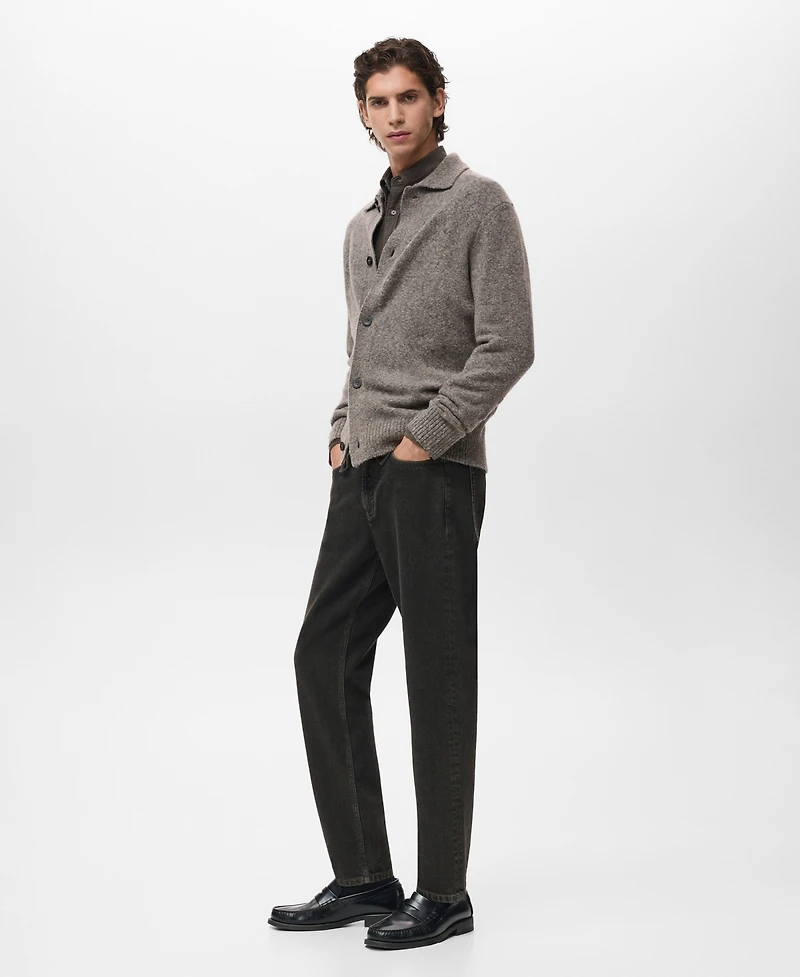 Mango Men's Knitted Wool Blend Cardigan