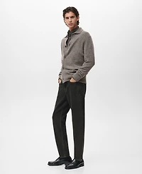 Mango Men's Knitted Wool Blend Cardigan