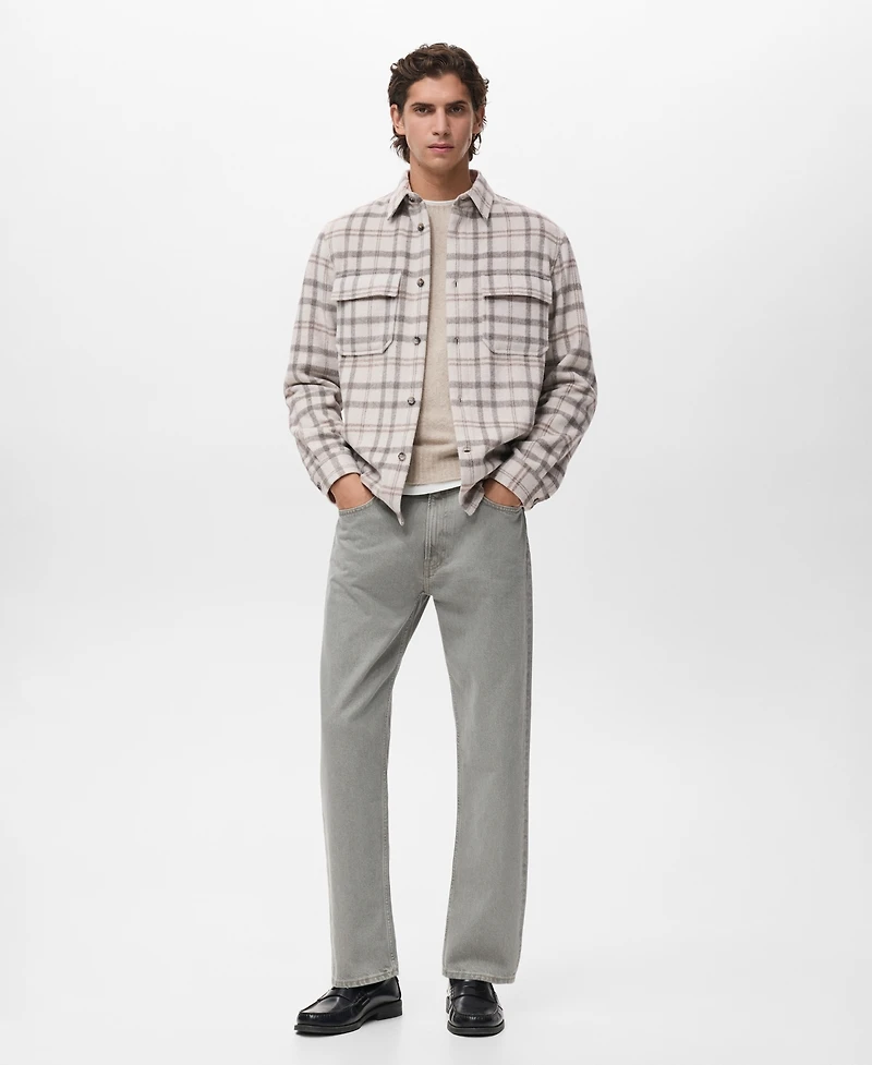 Mango Men's Check Flannel Overshirt