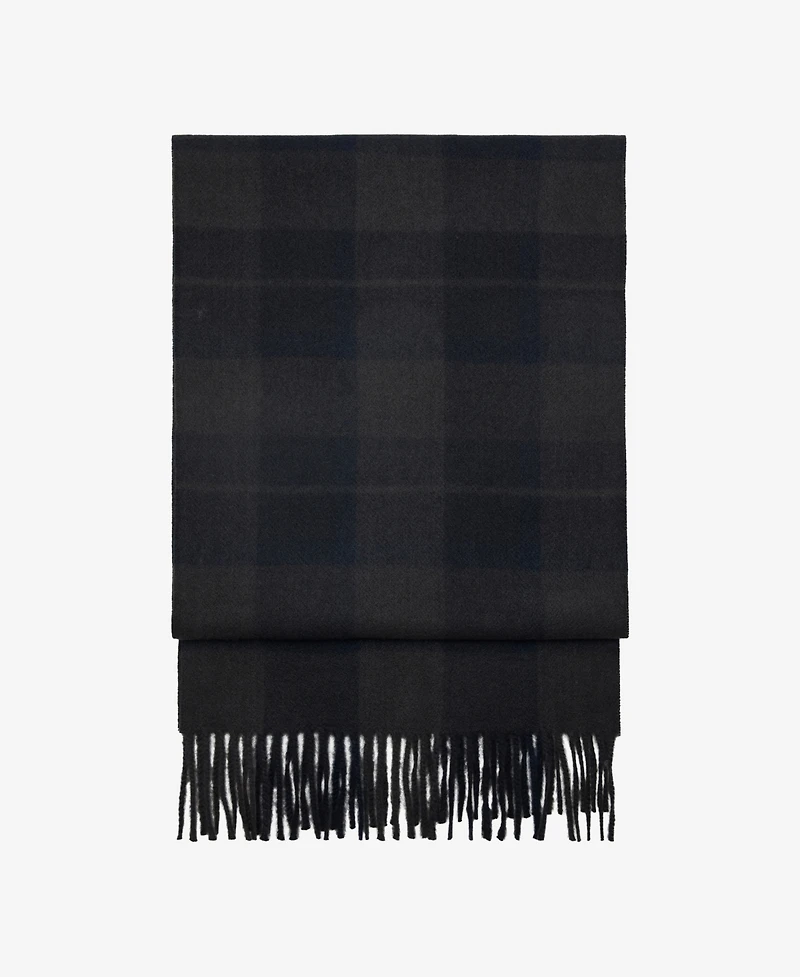 Mango Men's Check Fringed Scarf