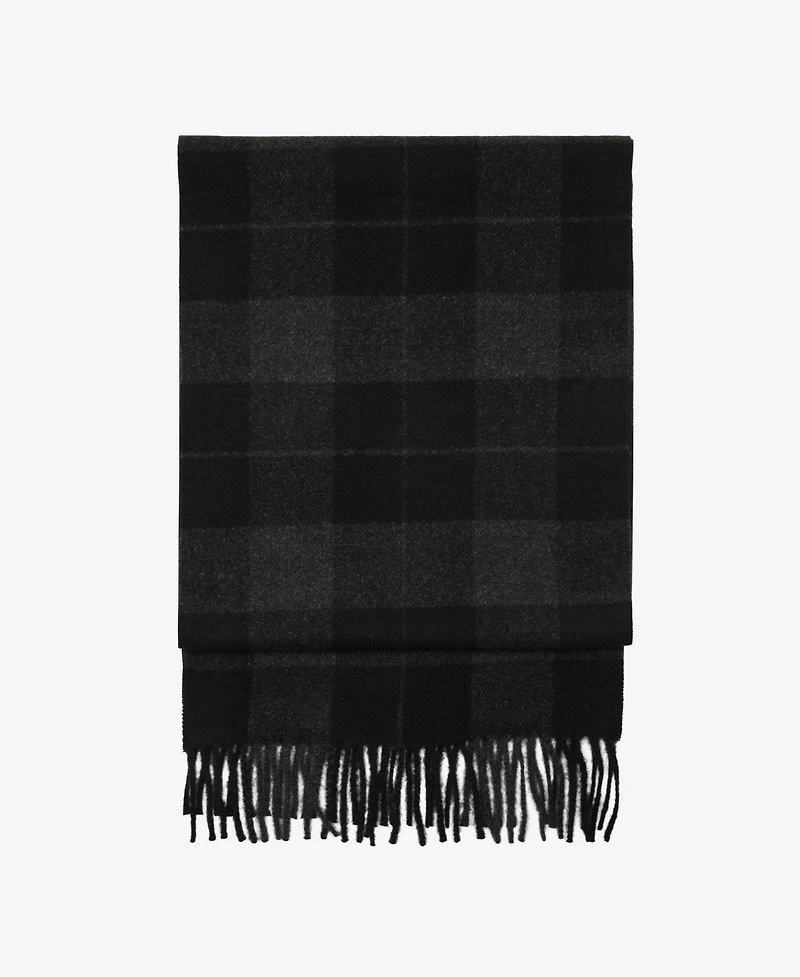 Mango Men's Check Fringed Scarf