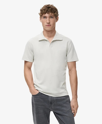 Mango Men's Cotton Pique Polo Shirt