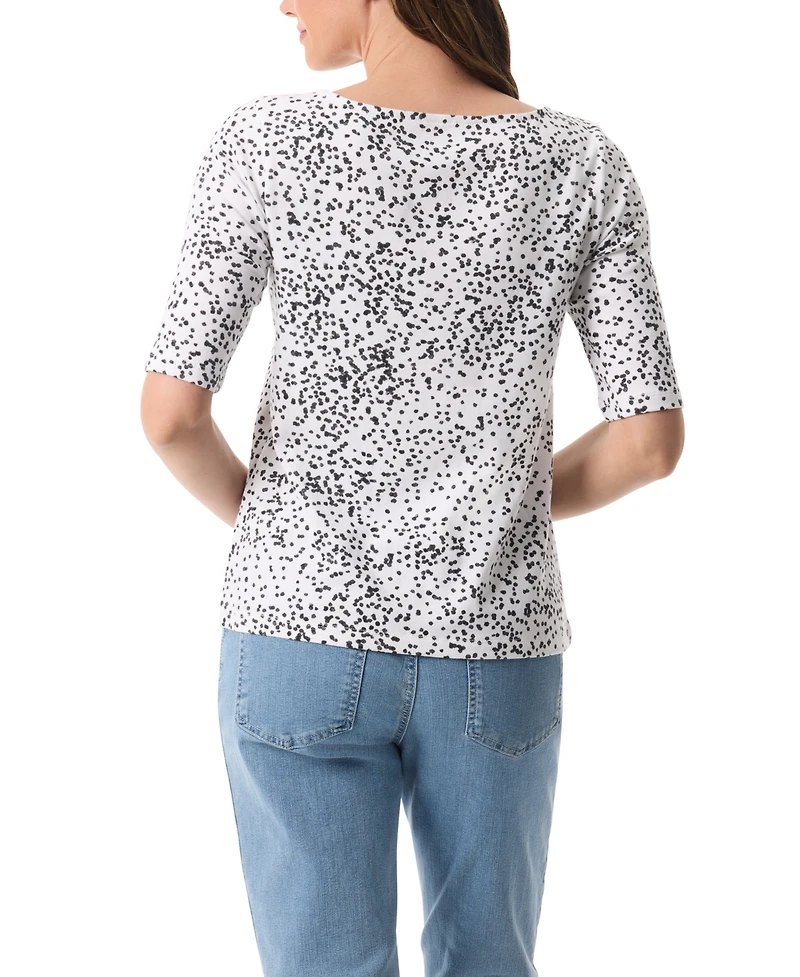 Gloria Vanderbilt Women's Emory Split Boat Neck Top