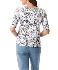 Gloria Vanderbilt Women's Emory Split Boat Neck Top