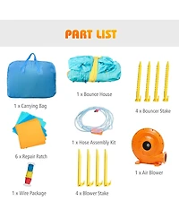 Inolait Inflatable Water Slide Kids Bounce House with 740W Blower