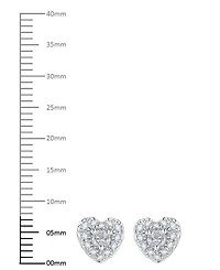 Macy's Diamond Heart Shape Halo Stud Earrings (1/2 ct. t.w.) in 10k White Gold