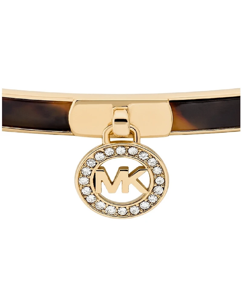 Michael Kors Tortoise Inlay Logo Bangle Bracelet
