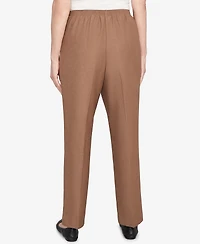 Alfred Dunner Plus Classic Signature Fit Textured Trousers Pants with All-Around Elastic Waistband
