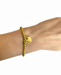 Adornia Heart Charm Beaded Stretch Bracelet