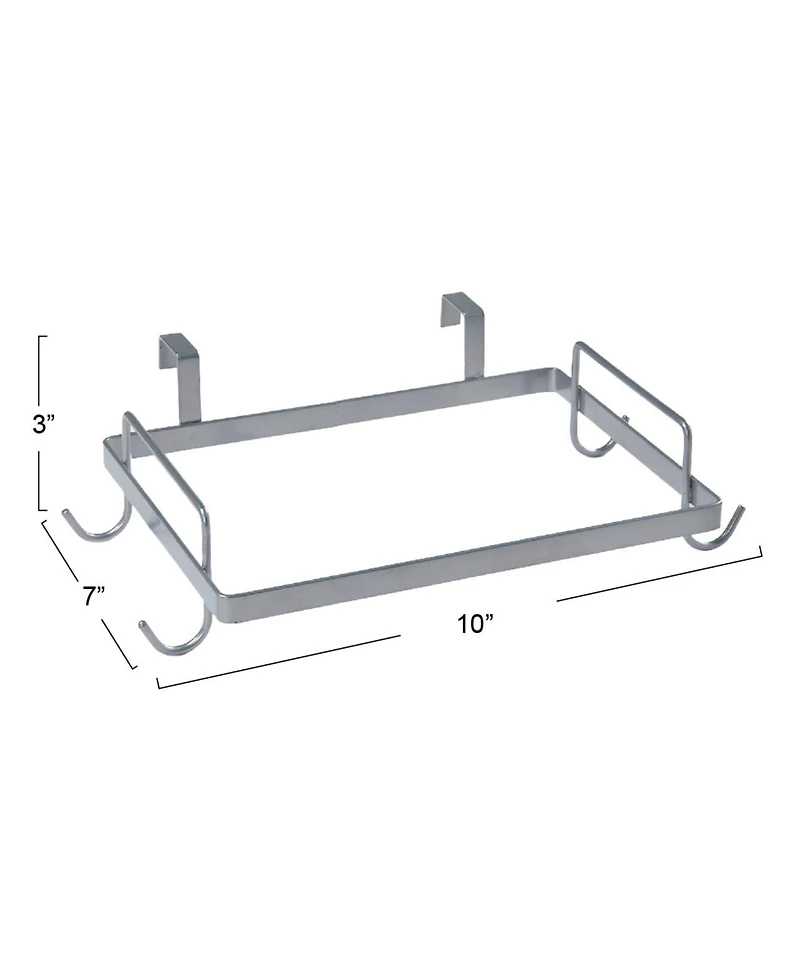 Household Essentials Metal Over the Door Trash Bag Holder, Silver