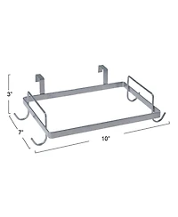 Household Essentials Metal Over the Door Trash Bag Holder, Silver