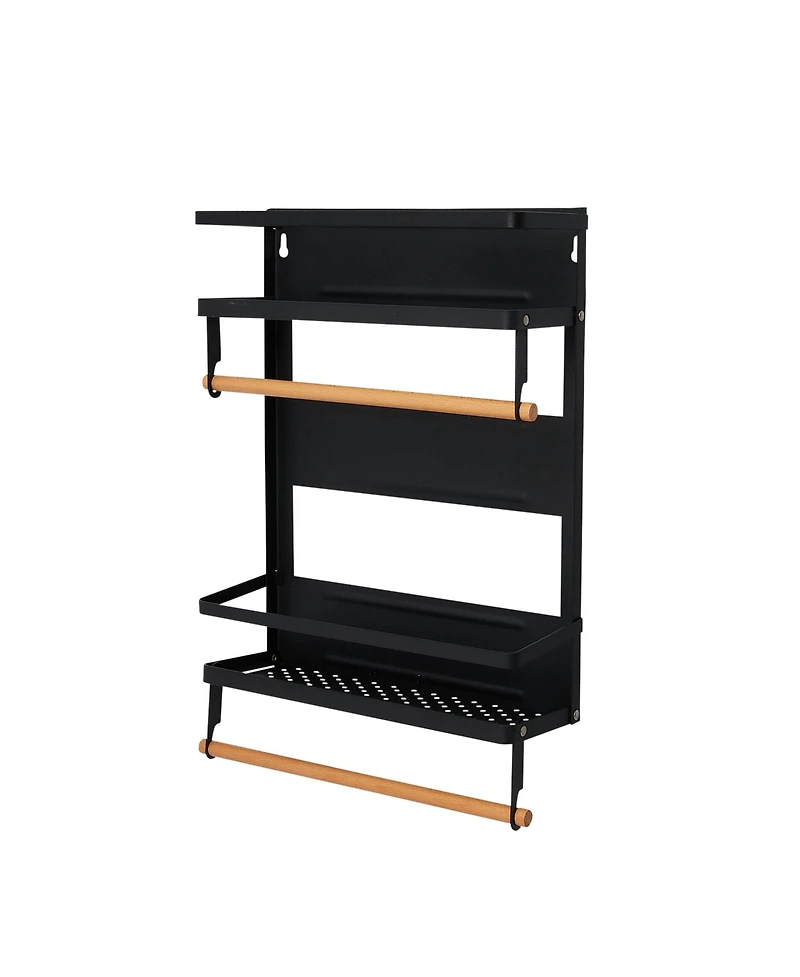 Household Essentials Metal Magnetic Organizer with Paper Towel Holder, White