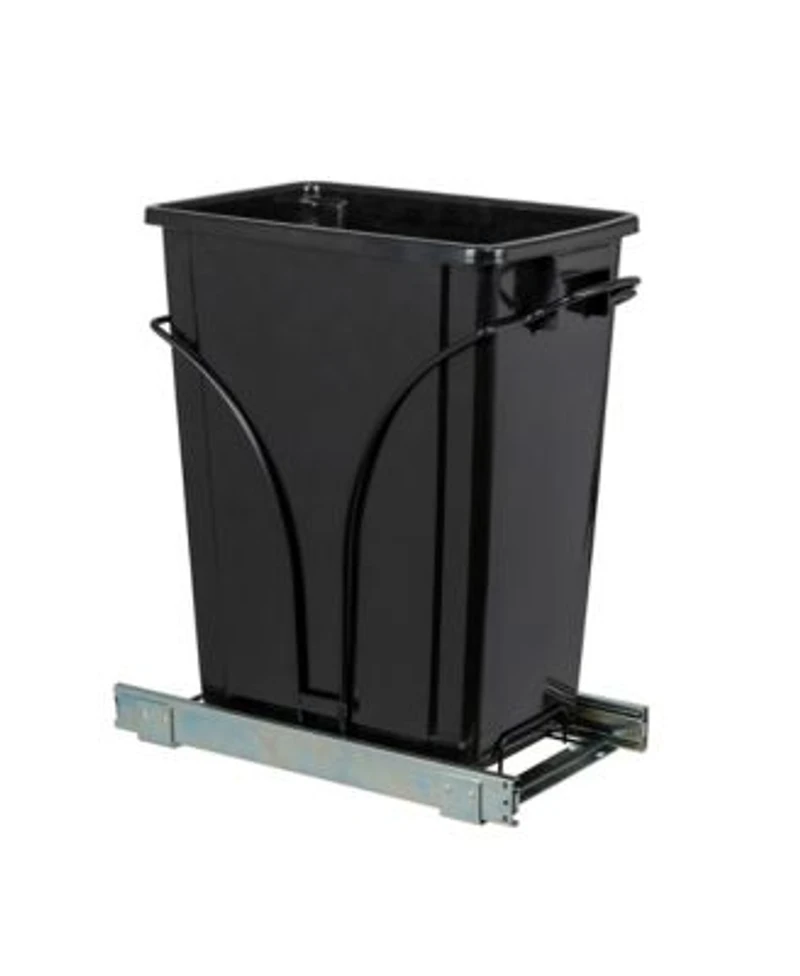 Household Essentials Glidez Steel Pull Out Single 9 Gallon Plastic Trash Can Black